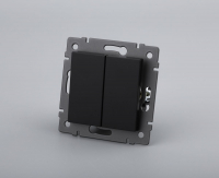 Механизм выключателя двухклавишный самовозвратный Arlight SWT-MKR2-PL-BK-V (250V, 10A) 049884