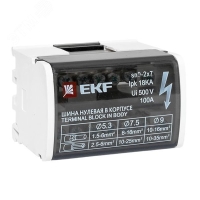 Шина нулевая в корпусе 2х7 100А EKF sn0-2х7