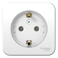 Розетка BLANCA наружная, с заземлением, без шторок, (тонкая), с изолирующей пластиной 16А, 250В, белый Systeme Electric BLNRA110111