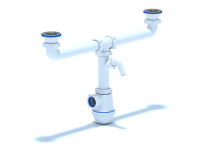 Сифон для мойки АНИ Грот 1 1/2' x 40 двойной с отводом для стиральной машины АНИ пласт A3500