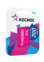 Аккумулятор 200мАч 6F22 NiMh 1Bl Космос KOCNI-MH6F22(200mAh)