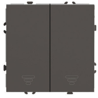 Выключатель 2-клавишный самовозвратный (механизм) Stekker Эмили RSW10-5113-09 антрацит soft touch 50367