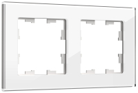 BRITE Рамка 2 поста РУ-2-2-БрБ стекло белый IEK BR-M22-G-K01