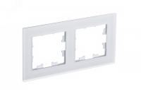 Рамка двухпостовая ATLASDESIGN NATURE, МАТОВОЕ СТЕКЛО БЕЛЫЙ Systeme Electric ATN330102