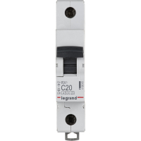 Выключатель автоматический однополюсный RX3 4.5 кА C 20 А Legrand/Daccord 419665