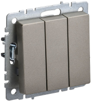 BRITE Выключатель трехклавишный 10А ВС10-3-0-БрШ шампань IEK BR-V30-0-10-K37