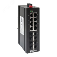 Коммутатор промышленный неуправляемый U-8GX/SFP-8GT, 8 портов 1000Base-X SFP, 8 портов 10/100/1000Base-T(X) RJ45, монтаж на динрейку TSX EKF TSX-U-8GX/SFP-8GT