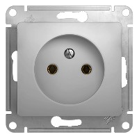 GLOSSA Розетка без заземления в рамку алюминий Systeme Electric GSL000341