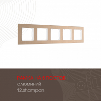 Рамка пятиместная Arte Milano 503.12-5.shampan
