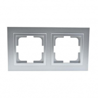 Рамка на 2 поста Mono Electric Despina серебро 102-210000-161