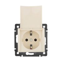 VALENA Розетка с заземлением с крышкой в рамку слоновая кость Legrand/Daccord 774322