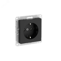 ATLASDESIGN РОЗЕТКА с заземлением, 16А, быстрозажимные клеммы, КАРБОН Systeme Electric ATN001043S