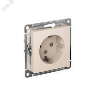 Розетка ATLASDESIGN с заземлением 16А механизм бежевый Systeme Electric ATN000243