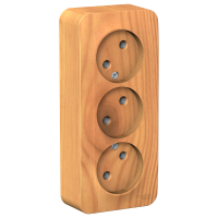 BLANCA Розетка наружная 3-я без заземления без шторок с изолирующей пластиной, 16А, 250В, ясень Systeme Electric BLNRA000315