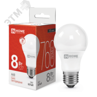 Лампа светодиодная LED-A60-VC 8Вт 230В Е27 4000К 760Лм IN HOME IN-HOME 4690612024028