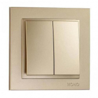 Выключатель двухклавишный Mono Electric Despina 10А 250В титан 102-222225-102