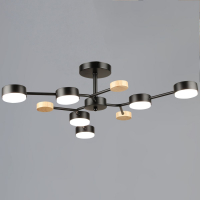 Люстра на штанге Reluce 03860-0.3-06 BK+WOOD GX53