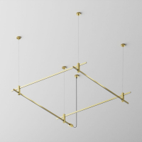 Основание квадратное двухуровневое на тросовых подвесах Hang для трековых светильников Maytoni Technical Flarity TFC-Flar-H08-BS