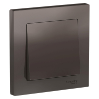 Выключатель одноклавишный ATLASDESIGN схема 1 10АХ в сборе мокко Systeme Electric ATN000612