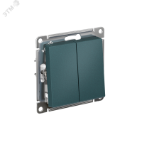 Переключатель двухклавишный ATLASDESIGN схема 6 10АХ механизм изумруд Systeme Electric ATN000865