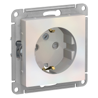 Розетка ATLASDESIGN с заземлением со шторками 16А механизм жемчуг Systeme Electric ATN000445