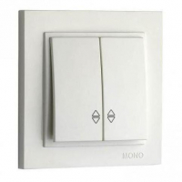 Выключатель двухклавишный проходной Mono Electric Despina 10А 250В жемчуг 102-252523-111