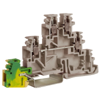 Зажим проходной TDE.2GR 3 уровня+земля серый 2.5 кв.мм DKC ZTL500GR