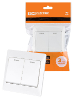 Выключатель двухклавишный с подсветкой Ильмень TDM Electric SQ1823-0004