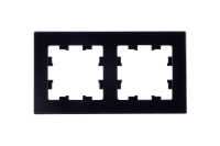 ATLASDESIGN NATURE 2-постовая РАМКА, НАТУРАЛЬНОЕ СТЕКЛО, ЧЕРНЫЙ Systeme Electric ATN361002