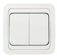 Mimoza Выключатель двухклавишный белый Makel 12003