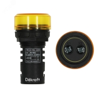 Лампа ADDS 22мм желтая LED 220В Dekraft 25004DEK