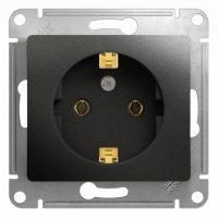 Розетка с/з, 16А Systeme Electric Glossa Антрацит GSL000743