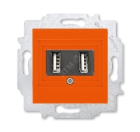 USB зарядка двойная Levit оранжевый ABB 5014H-A00040 66W 2CHH290040A6066