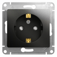 Розетка с/з со шторками, 16А Systeme Electric Glossa Антрацит GSL000745