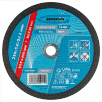 Круг отрезной по металлу, 230х1.6х22.2 мм, WA46TBF GROSS 74387