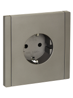 FORTE&PIANO Розетка 1-местная с заземлением с защитными шторками безвинтовое крепление 16А FP513 сталь IEK FP-R14-16-1-K46