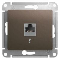 GLOSSA Розетка телефонная RJ11 шоколад в рамку Systeme Electric GSL000881T