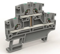 Двухярусная клемма с объединенными ярусами на 2.5 кв.мм DKC ZEFD210GR