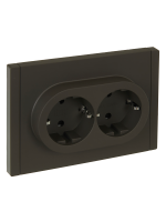 FORTE&PIANO Розетка 2-местная с заземлением с защитными шторками безвинтовое крепление 16А FP323 серый IEK FP-R24-16-1-K03