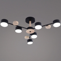 Люстра на штанге Reluce 03758-0.3-06 BK+WOOD GX53