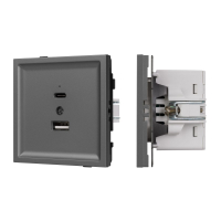 Механизм USB розетки Arlight SCT-TENDO-MUAC-SFPL-GR (5V, 3A, QC3) 054538