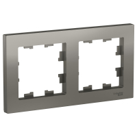 Рамка двухпостовая ATLASDESIGN универсальная сталь Systeme Electric ATN000902