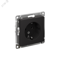 Розетка ATLASDESIGN с заземлением 16А механизм карбон Systeme Electric ATN001043