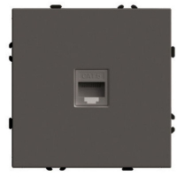 Розетка компьютерная 1-местная RJ-45 (механизм) Stekker Эмили RST00-5117-09 антрацит soft touch