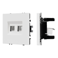 Механизм сдвоенной телефонной розетки Arlight SCT-NOBE-MTL2-SFPL-WH (RJ-11, 4C) (Белый кварц) 054308