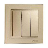 Выключатель трехклавишный Mono Electric Despina 10А 250В титан 102-222222-114