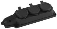 Колодка каучуковая с/з 3гн 16A IP44 черная        K-3e-B-IP44 ЭРА Б0044545