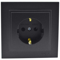 Розетка с заземлением Mono Electric Despina 16А 250В графит 102-202021-117