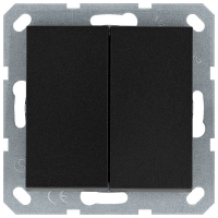 Кнопка 2 клавишная с переключающим контактом 10А, 250В, цвет антрацит Jasmart G3020B