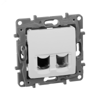 ETIKA Розетка телефонная+компьютерная RJ11+RJ45 категория 5 UTP белая Legrand/Daccord 672252